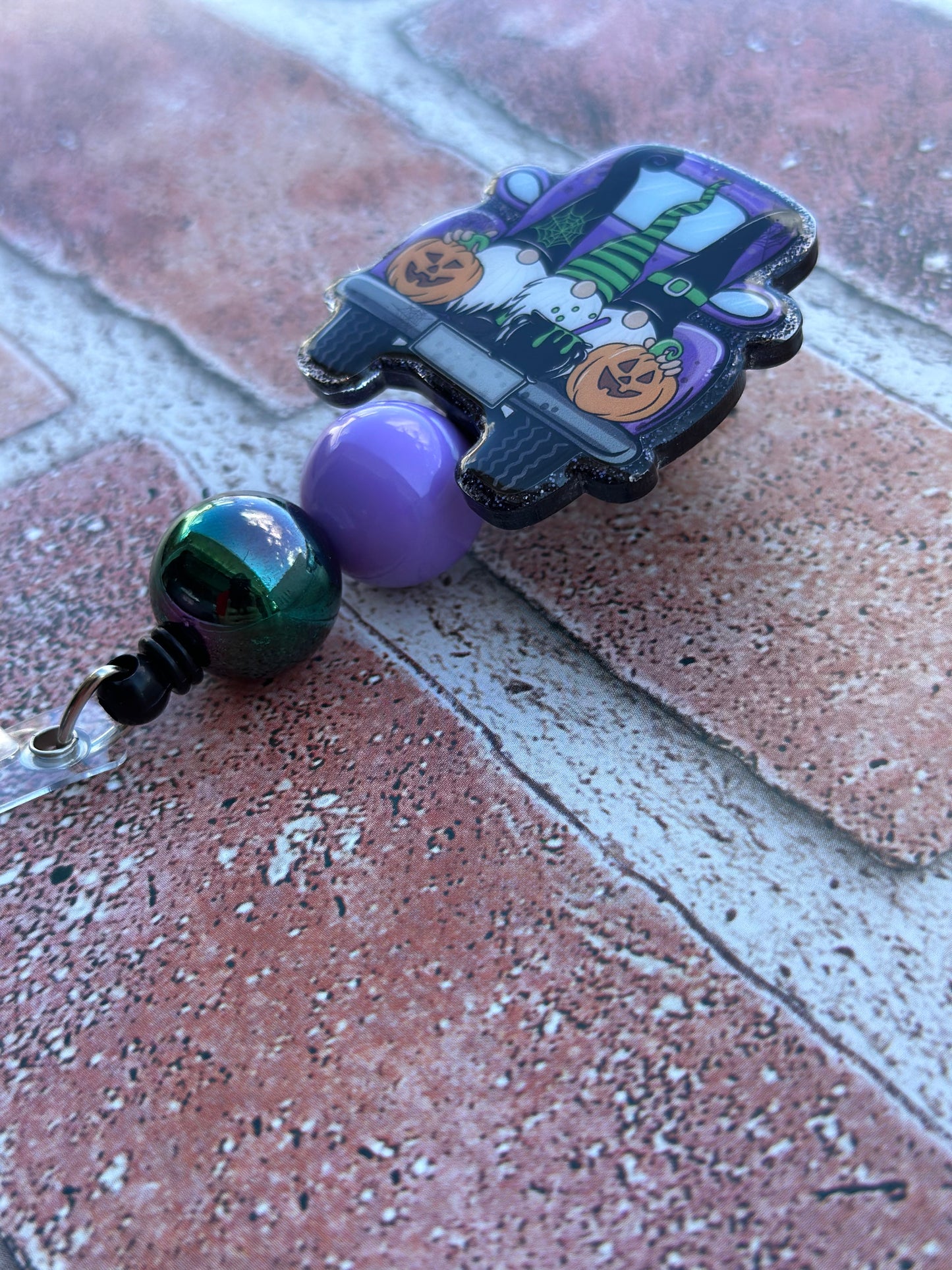 Halloween Gnome Truck Badge Reel