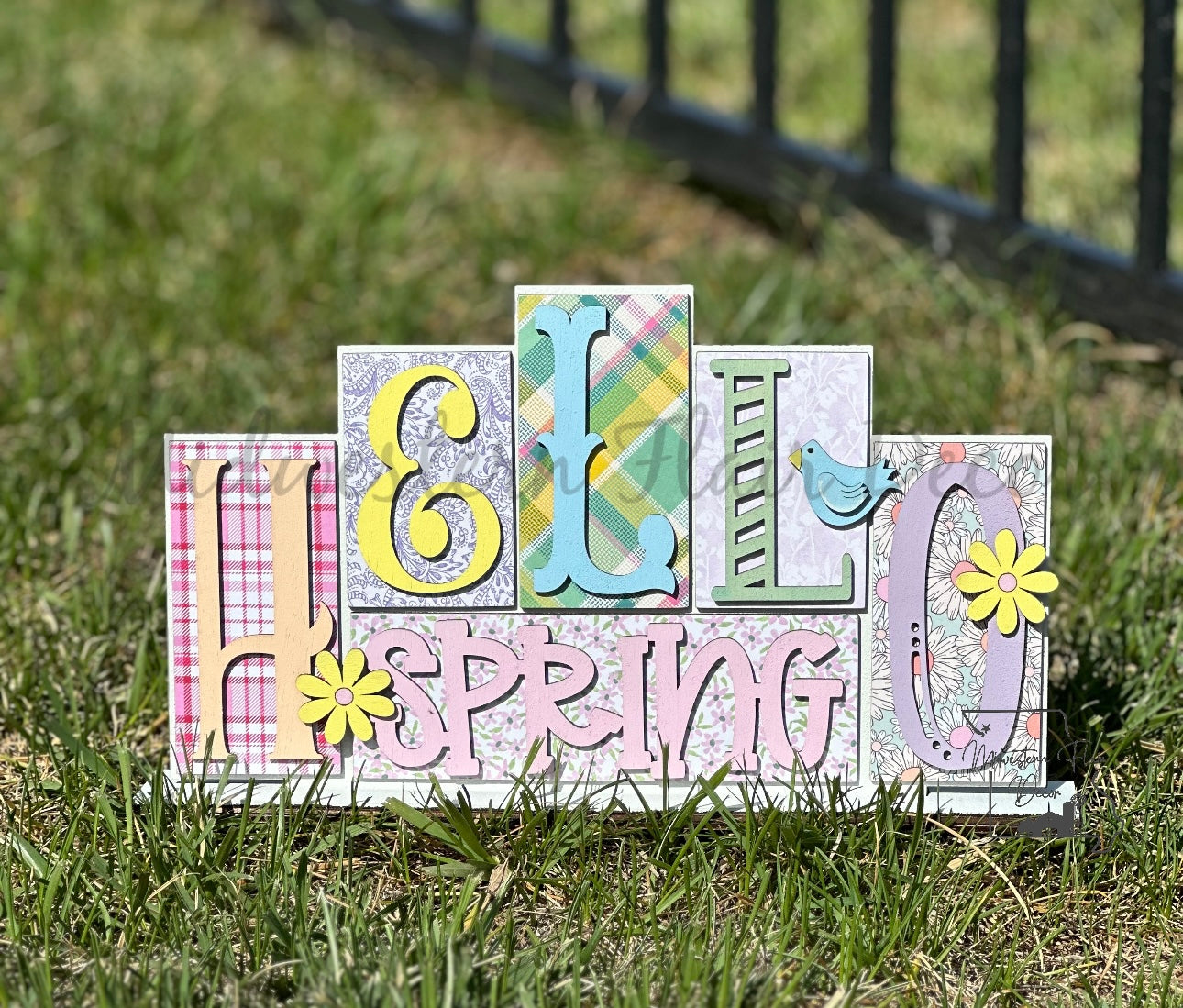 Hello Spring Word Block