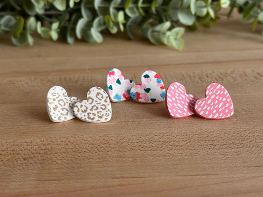 Colorful Acrylic Heart Studs