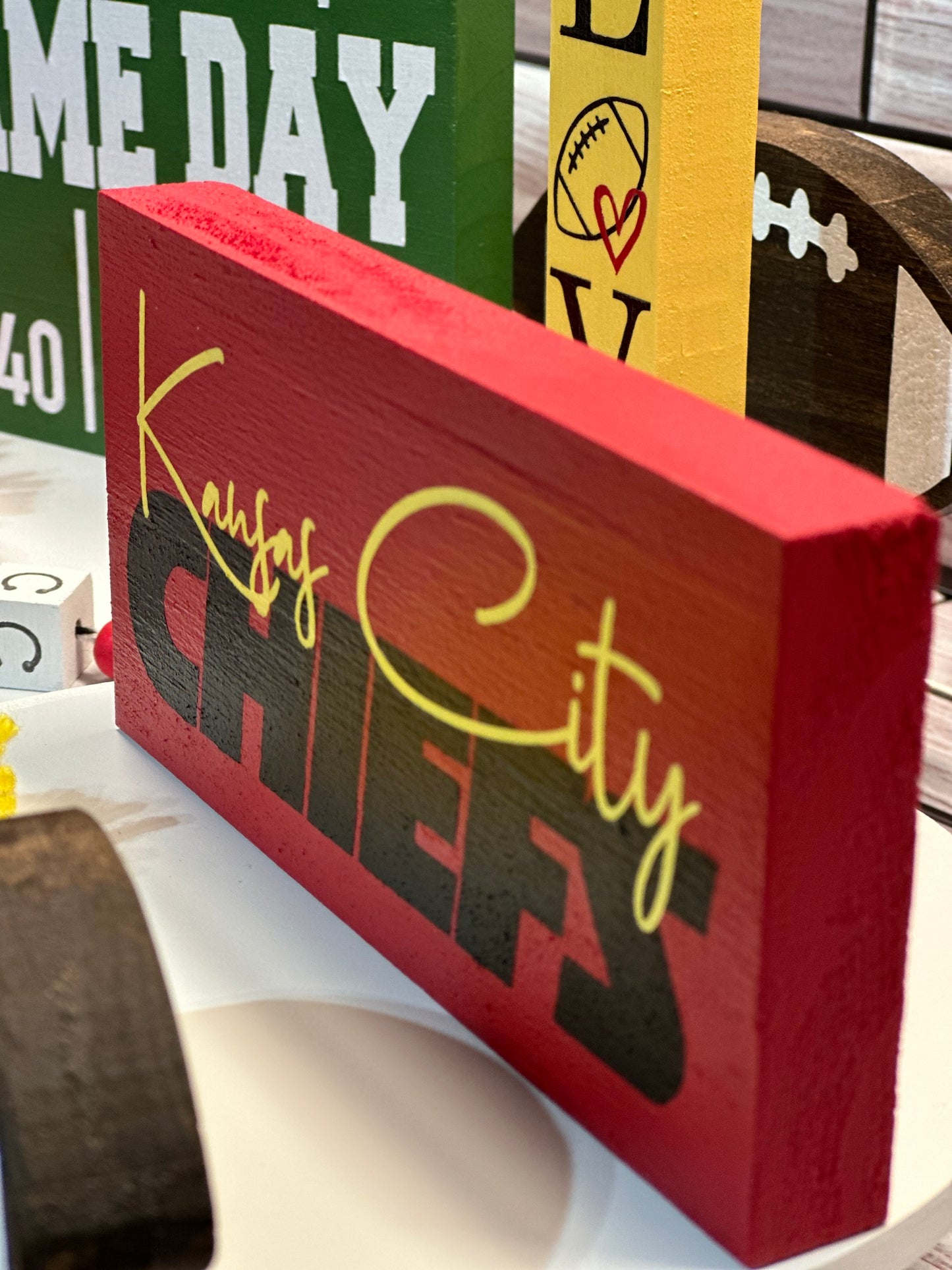 Kansas City Chiefs Wooden Sign