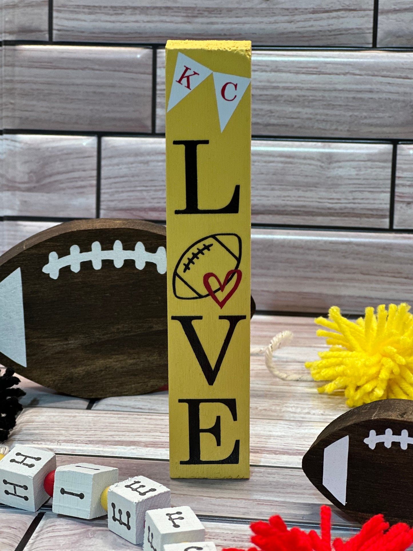 KC LOVE Wooden Sign