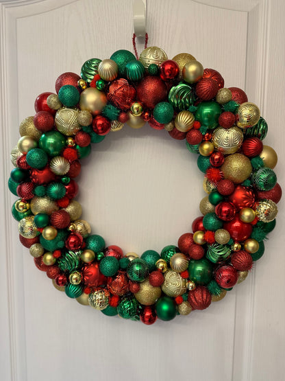 Red/Gold/Green Ornament Wreath