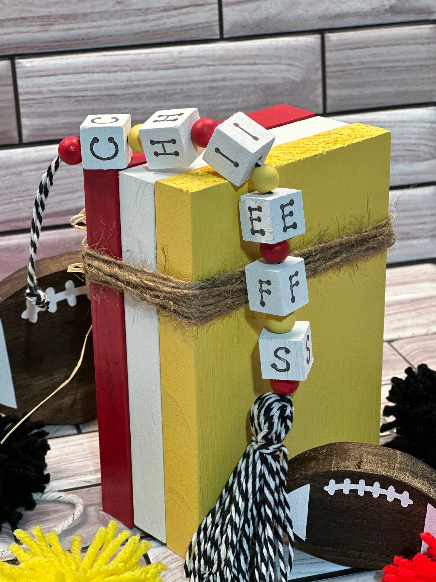 Chiefs Wooden Block Garland