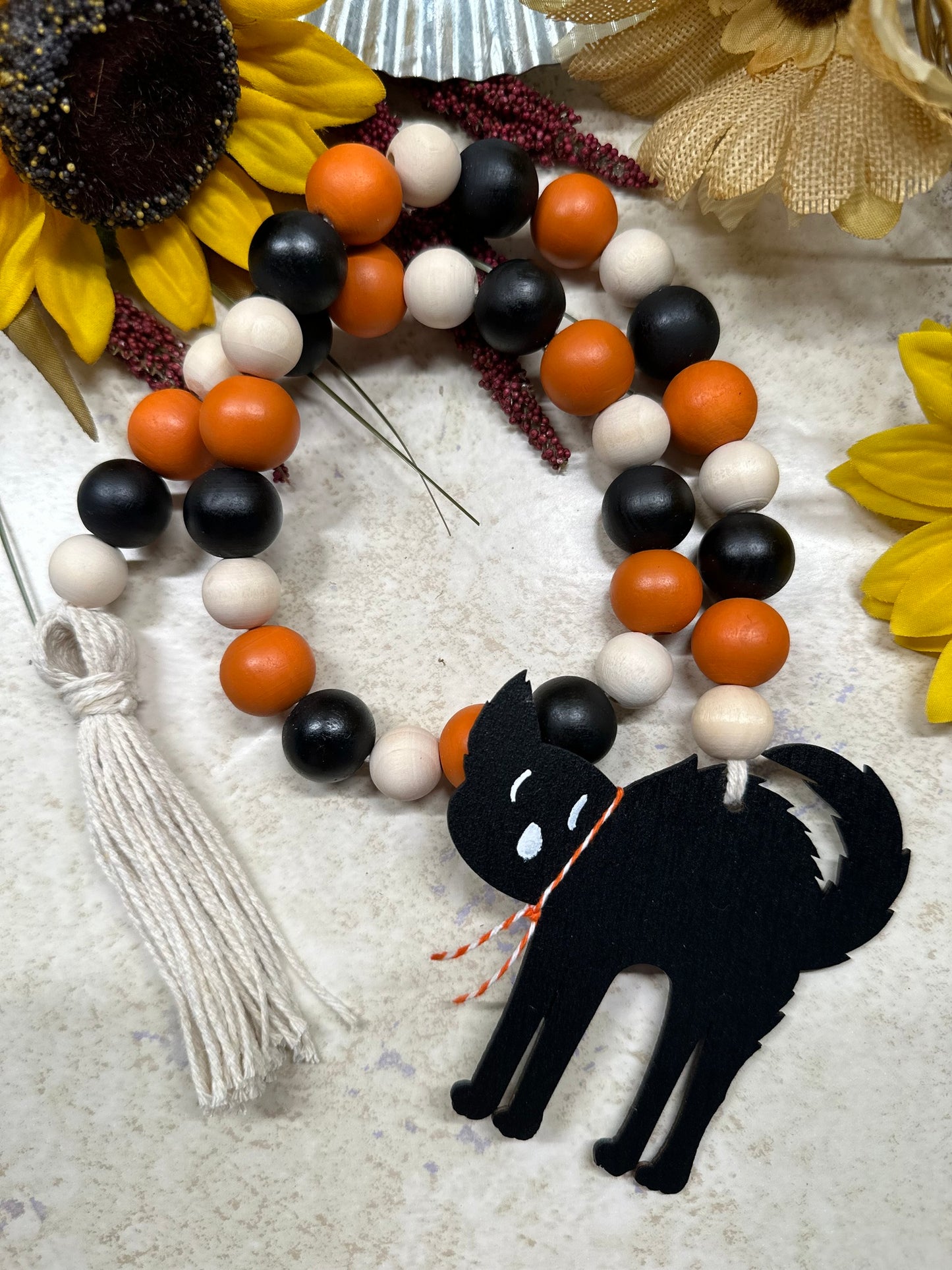 Black Cat Beaded Garland