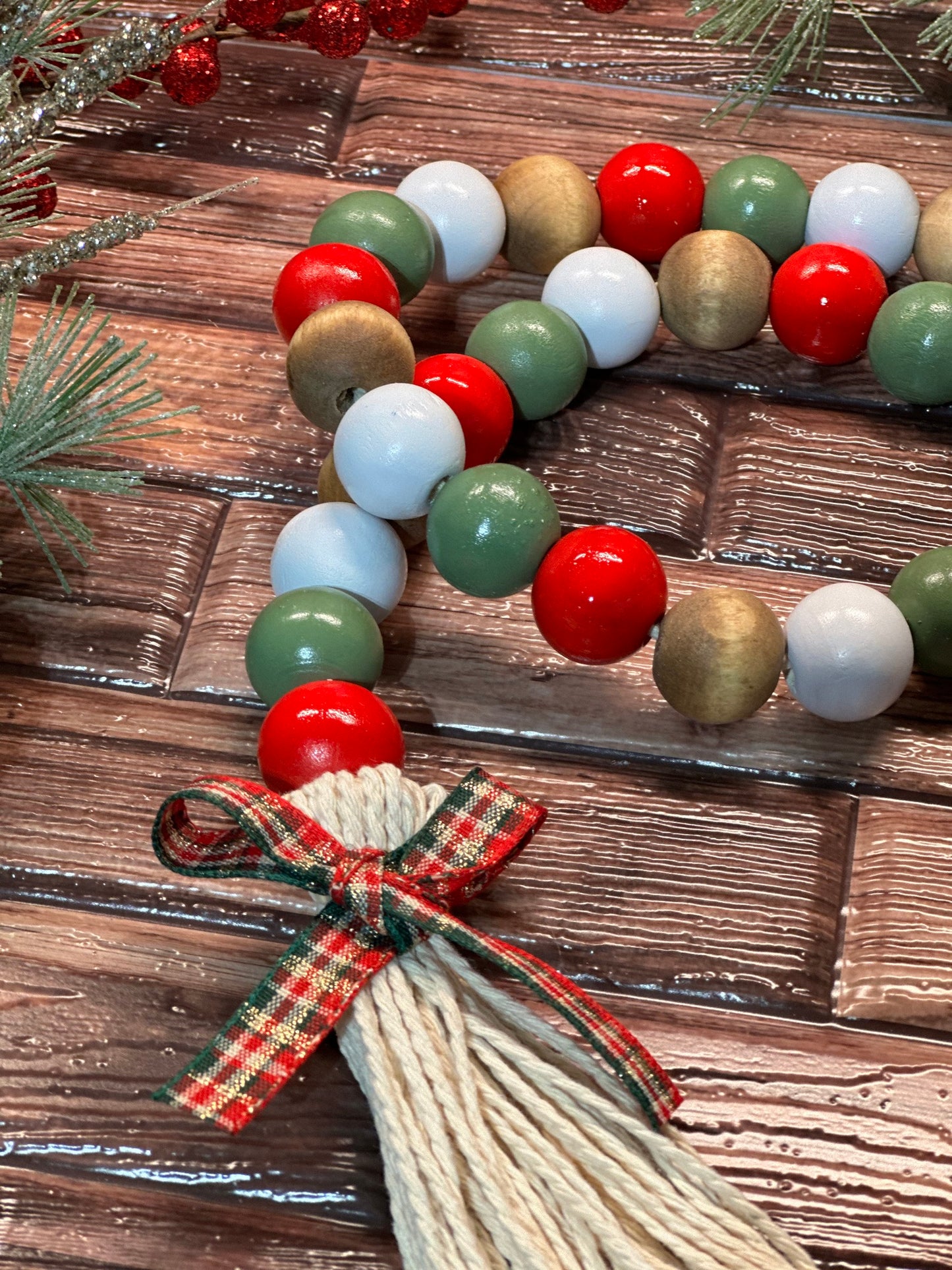 Merry Christmas Beaded Garland