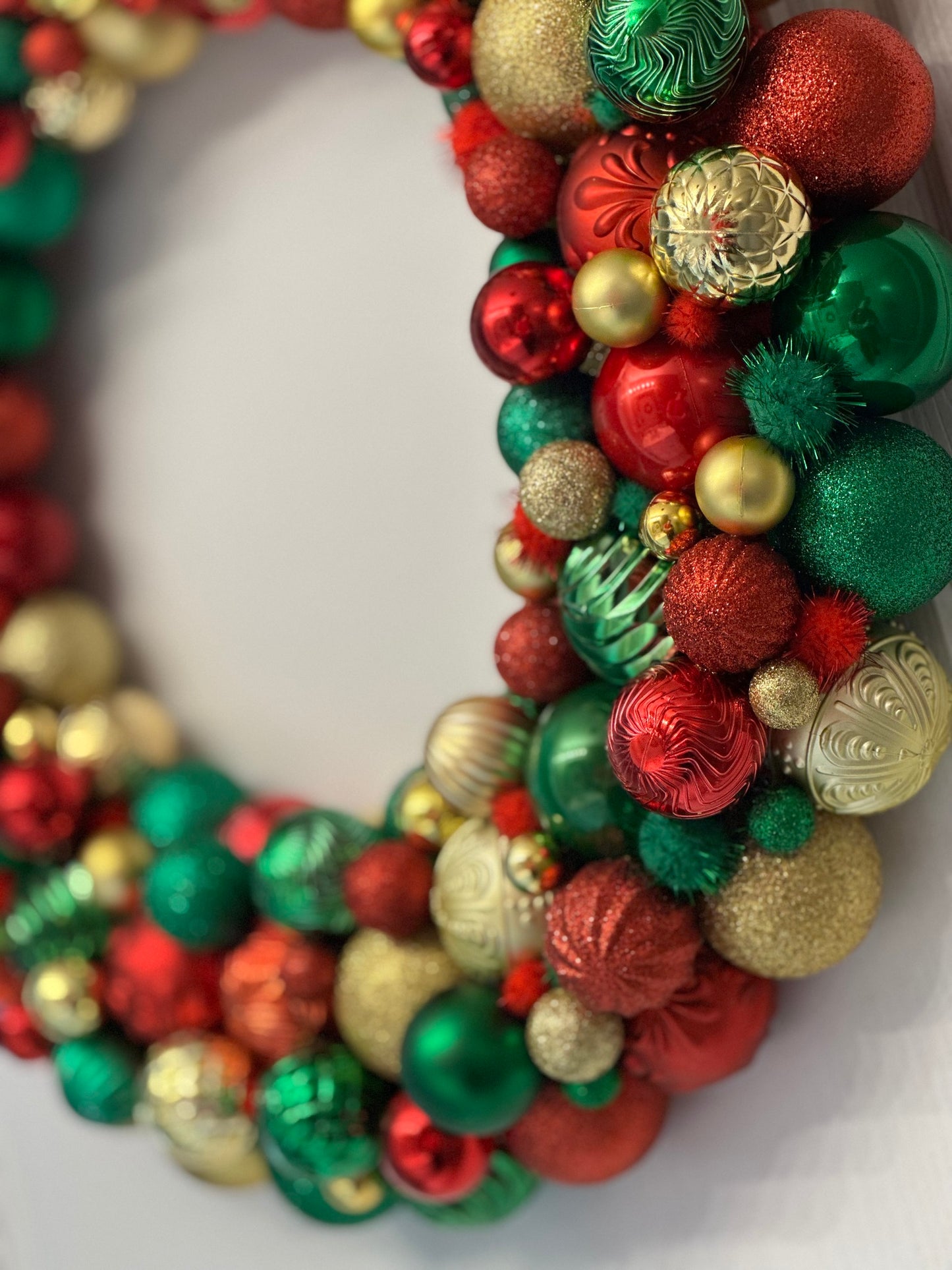 Red/Gold/Green Ornament Wreath