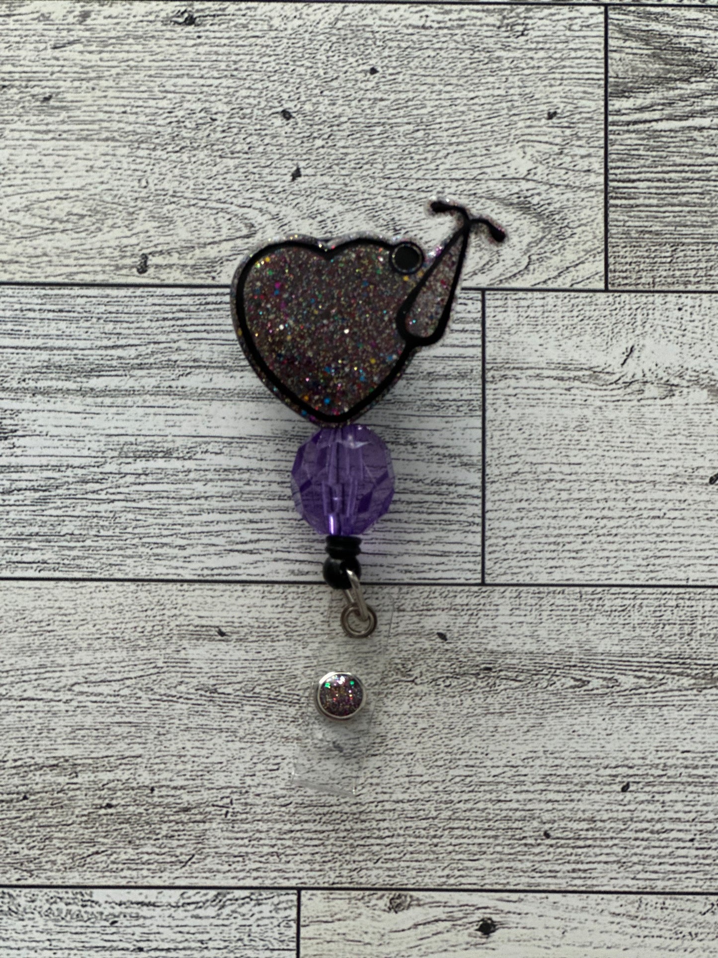 Stethoscope Heart Badge Reel