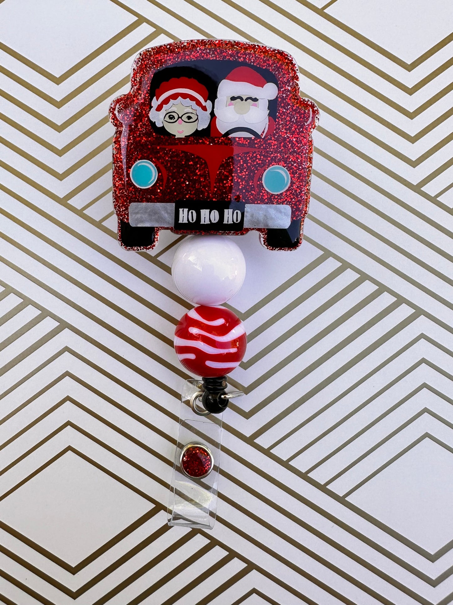 Santa Claus & Mrs Claus Badge Reel