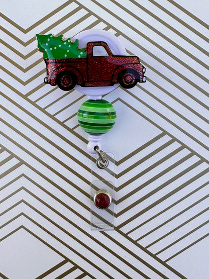 Christmas Truck Badge Reel