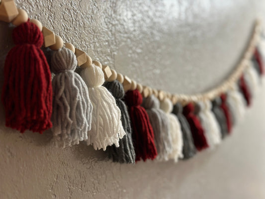 Candy Cane Tassel Garland