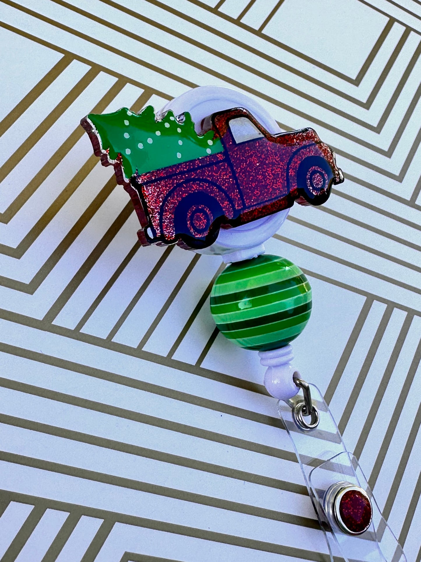 Christmas Truck Badge Reel