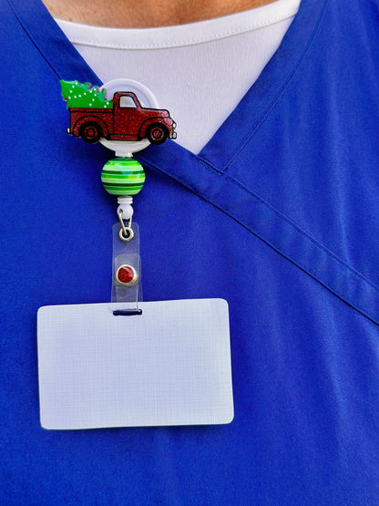 Christmas Truck Badge Reel