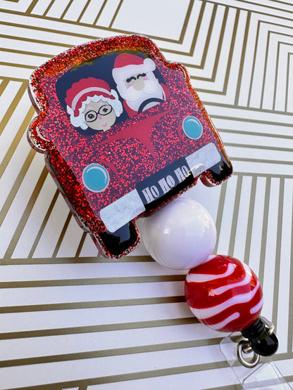 Santa Claus & Mrs Claus Badge Reel