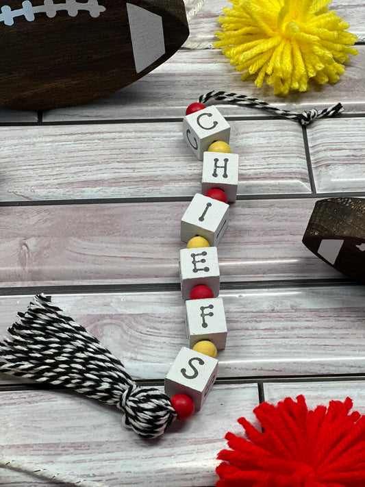 Chiefs Wooden Block Garland