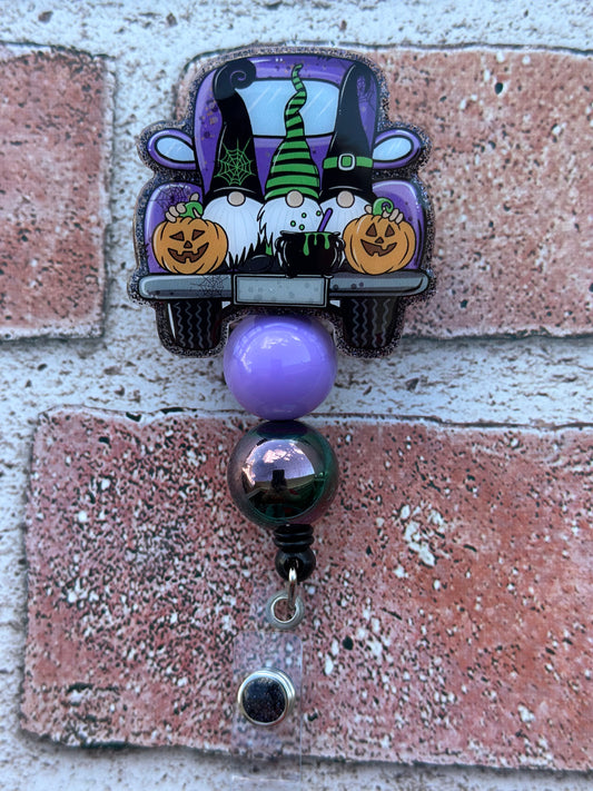 Halloween Gnome Truck Badge Reel