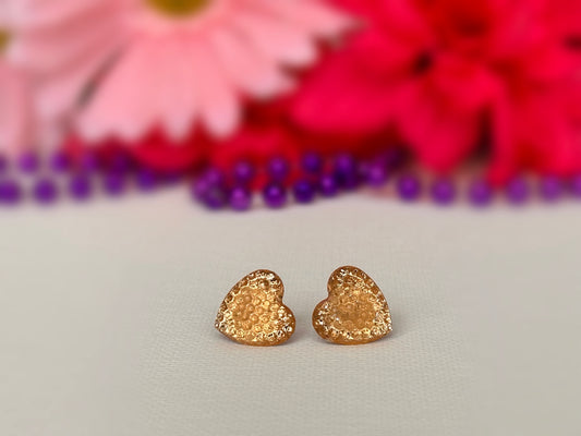 Honeycomb Heart Studs