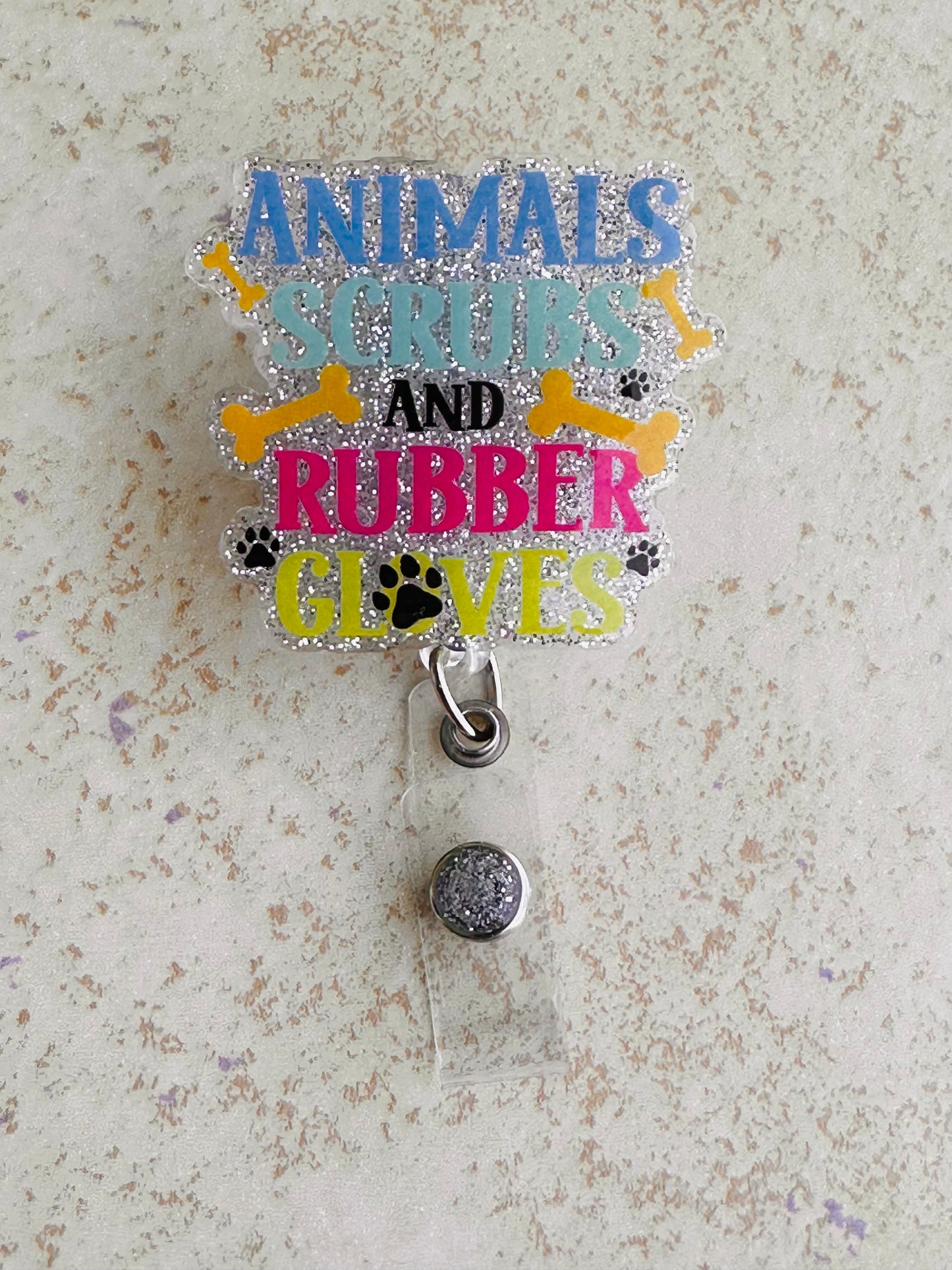 Animals Scrubs & Gloves Badge Reel