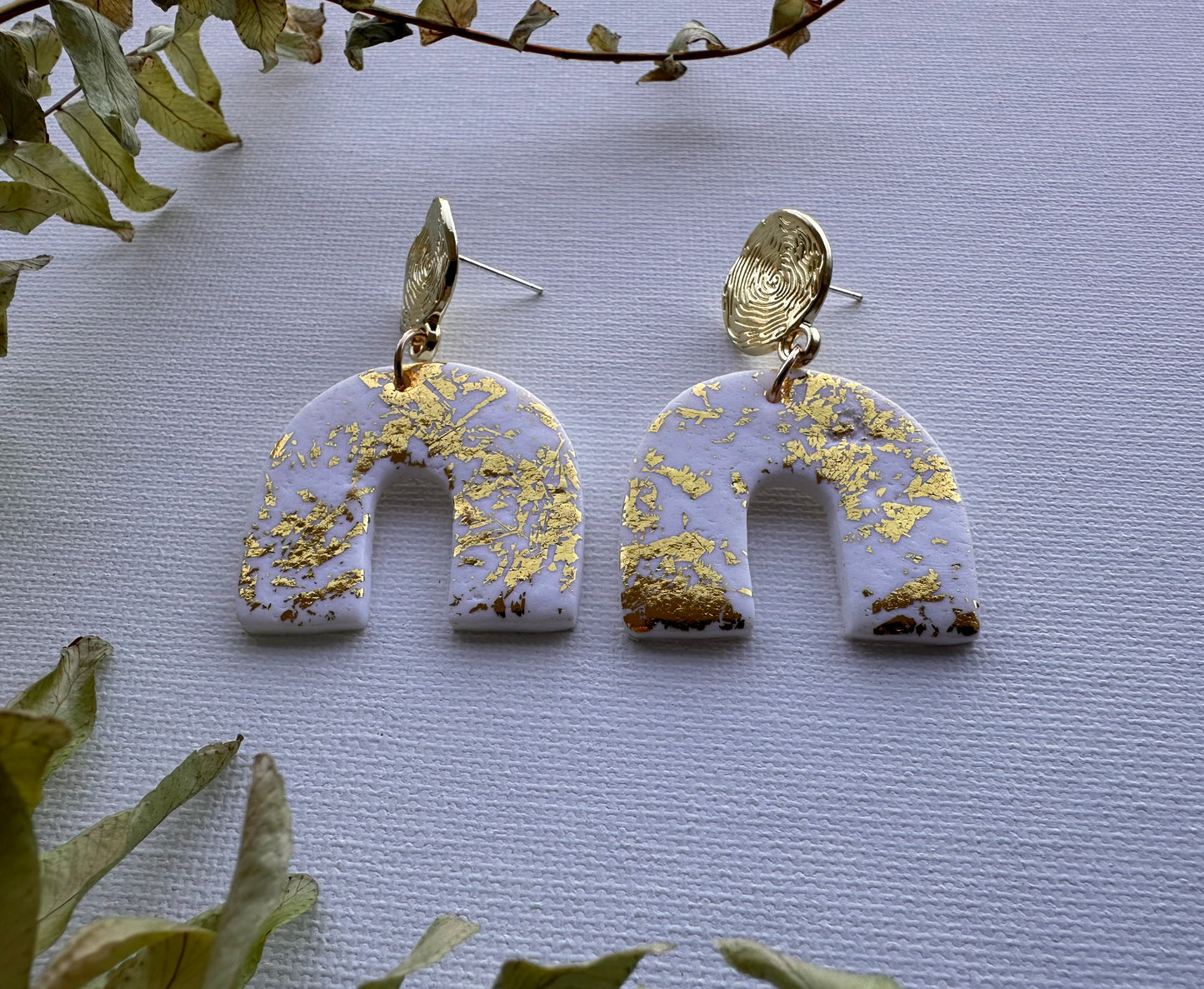 Gold Flake Clay Earrings