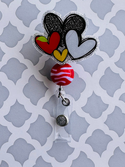 Doodle Hearts Badge Reel