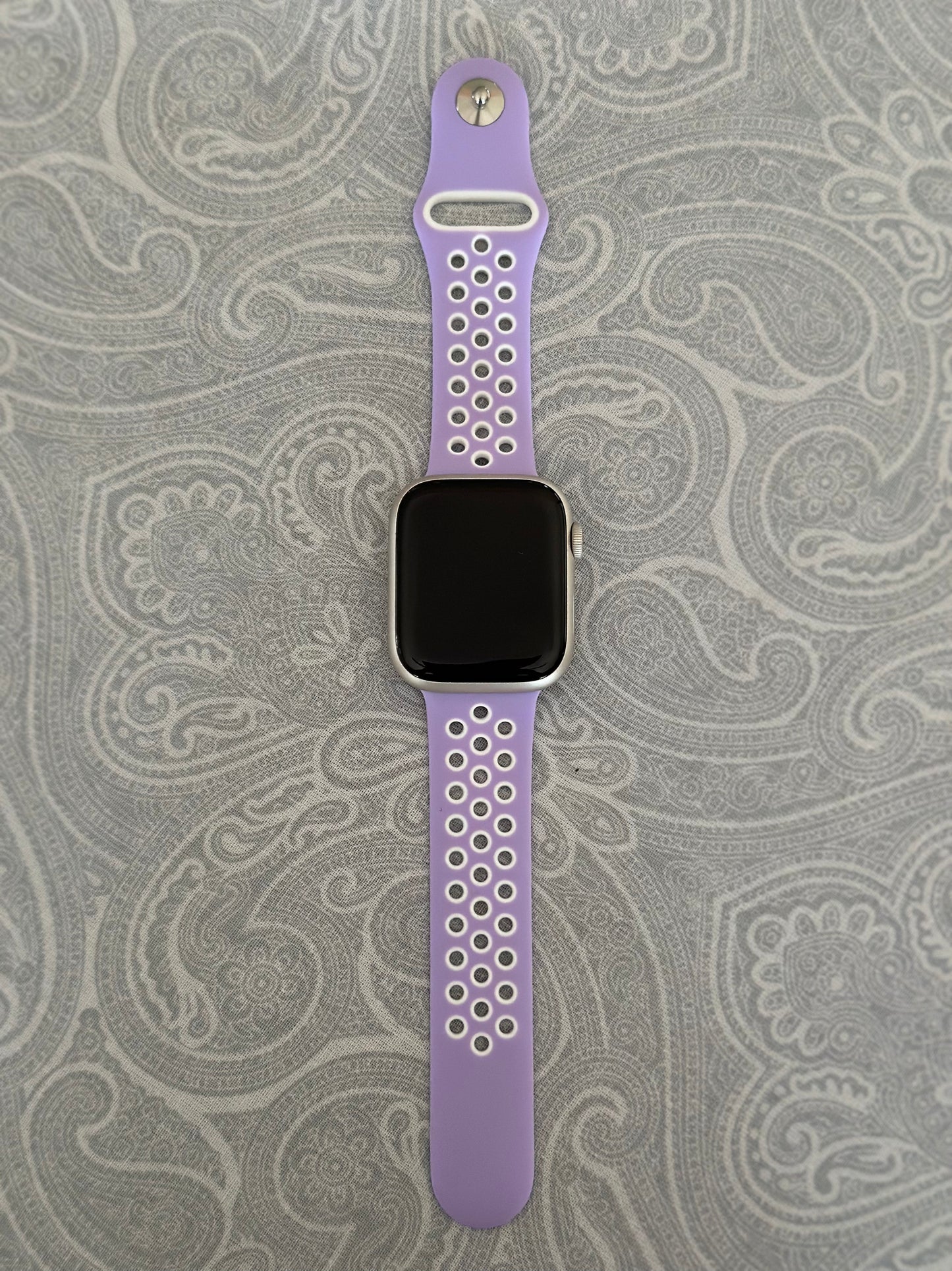 Light Purple/White Breathable Watch Band