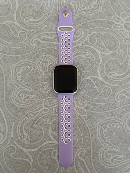 Light Purple/White Breathable Watch Band