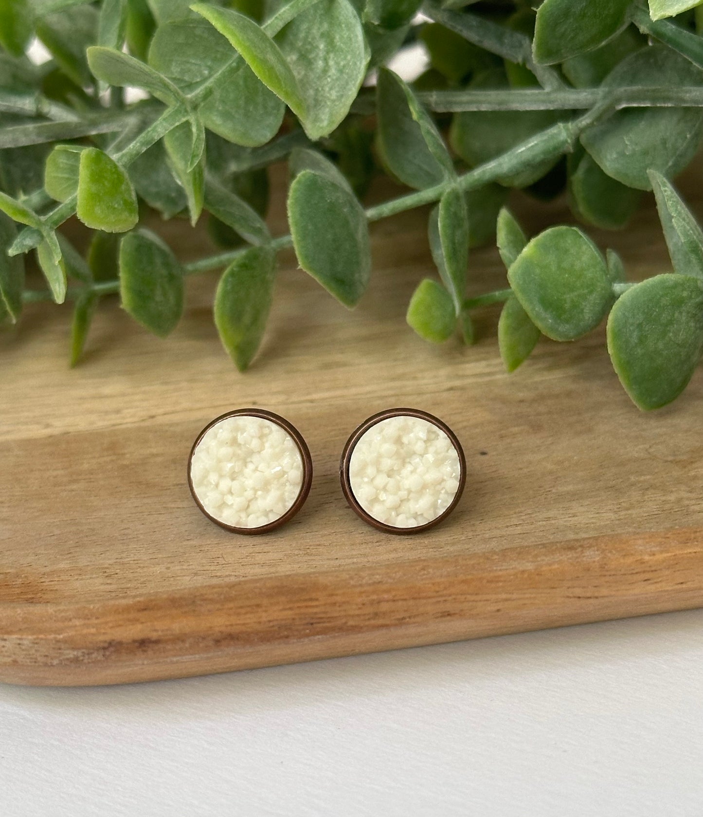 Cream Druzy Studs