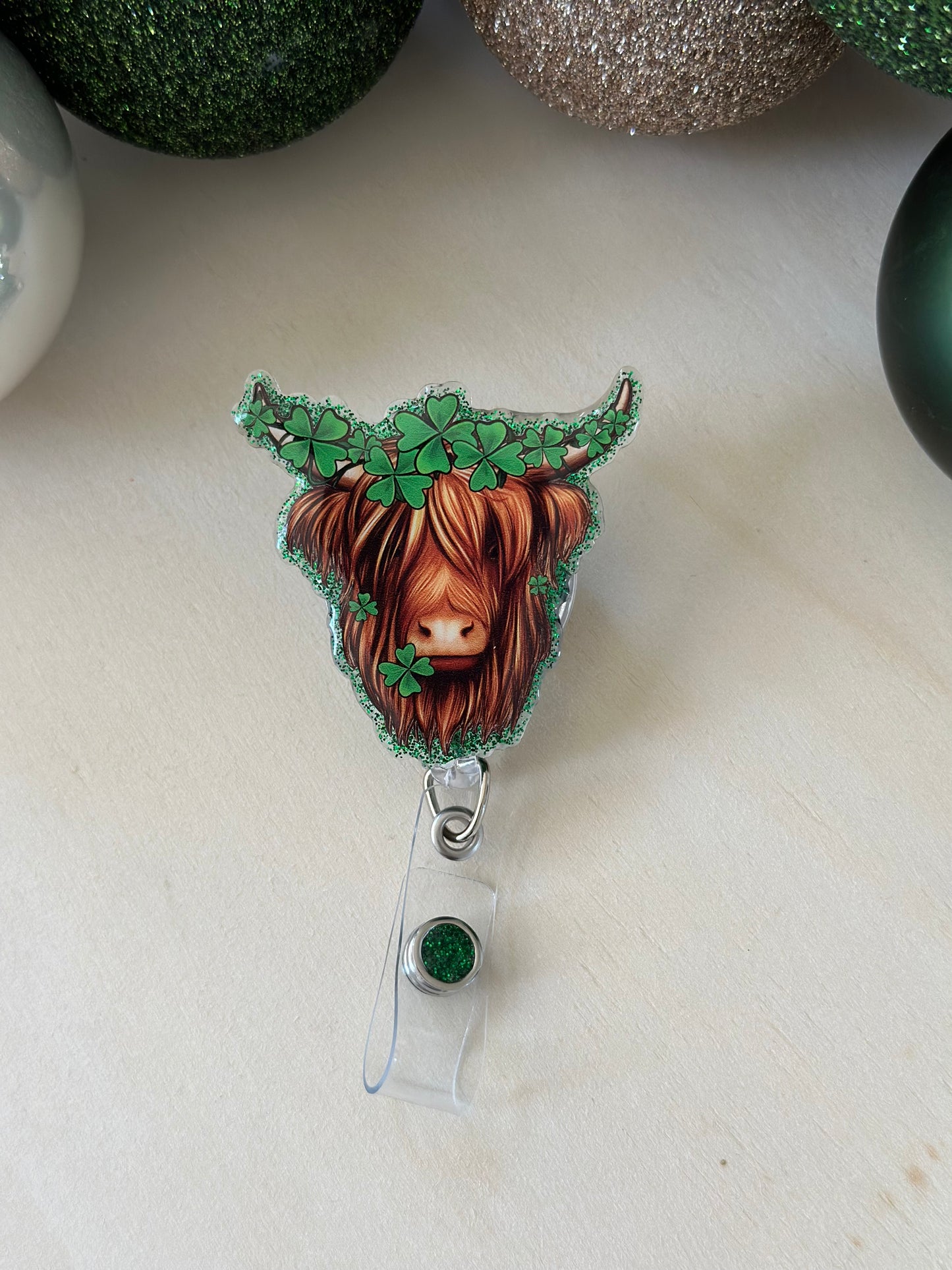 Highland Clover Cow Badge Reel