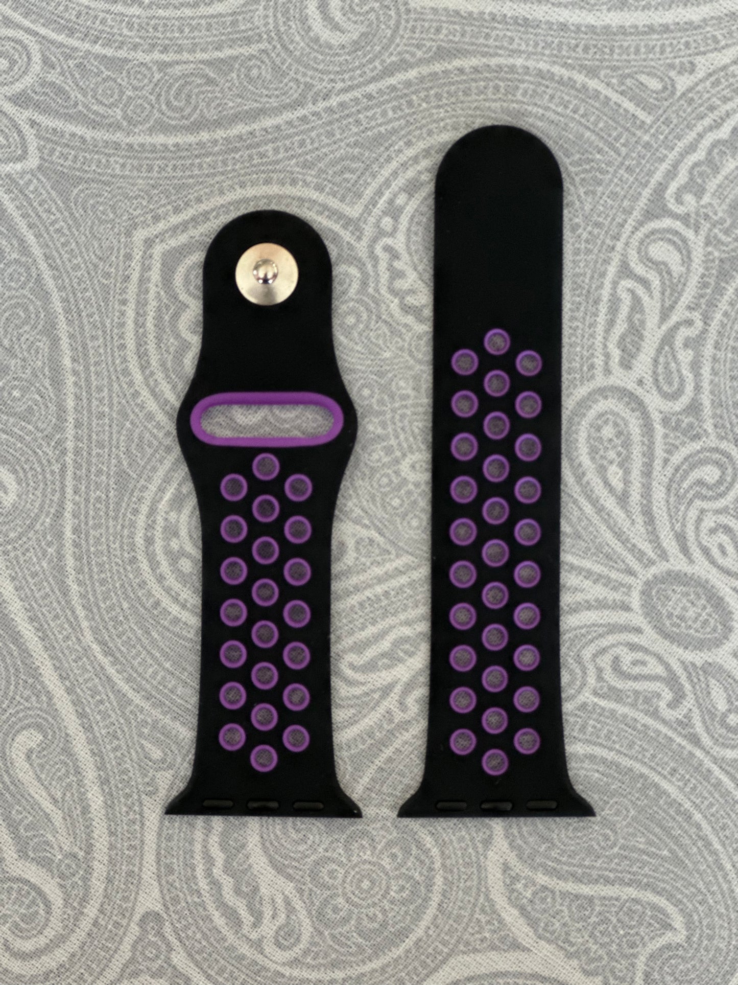 Black/Purple Breathable Watch Band