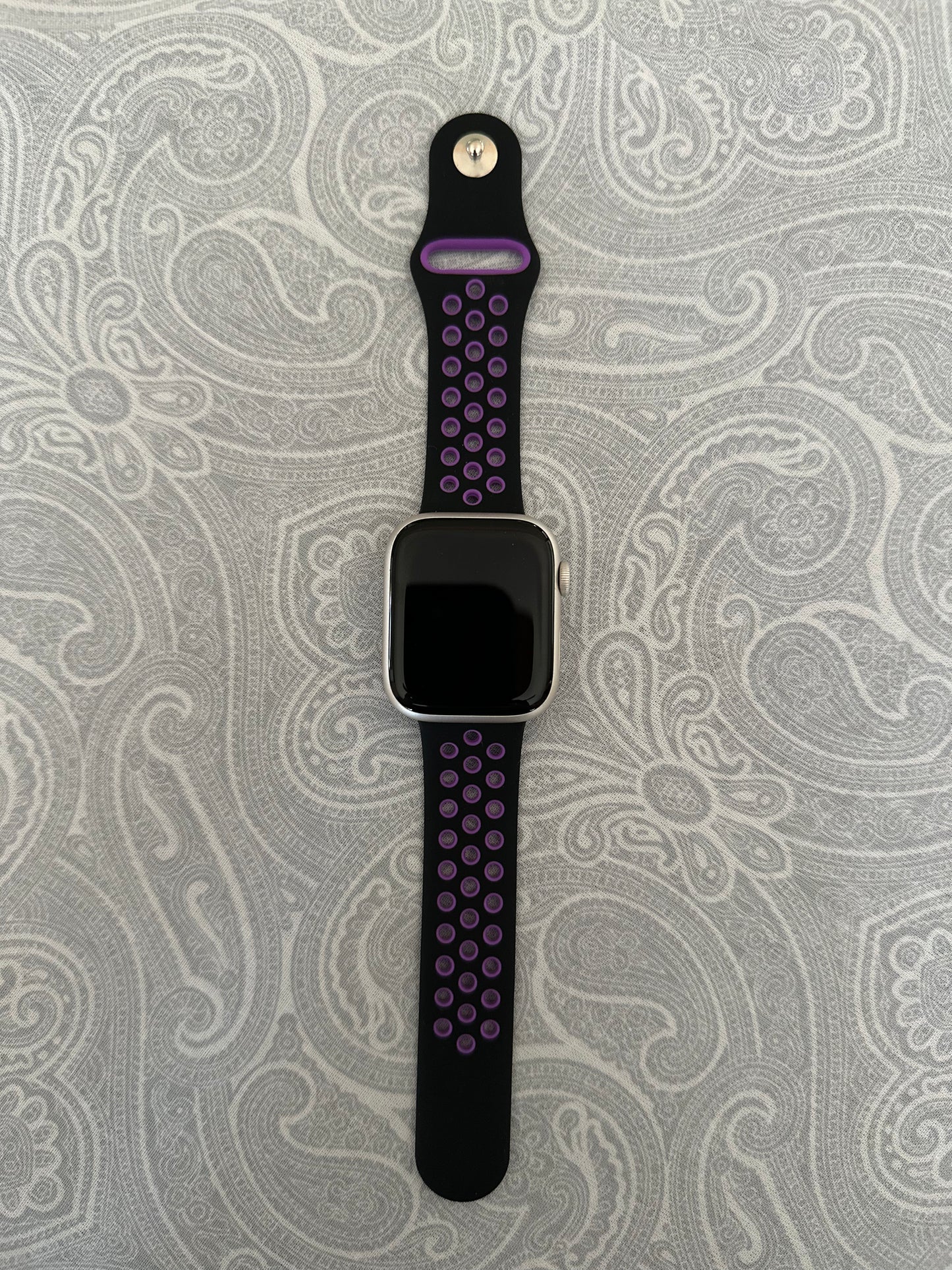 Black/Purple Breathable Watch Band