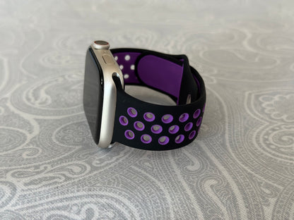 Black/Purple Breathable Watch Band