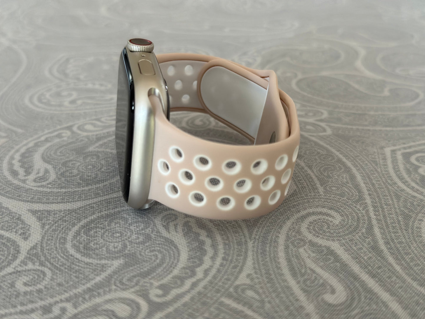 Light Pink/White Breathable Watch Band