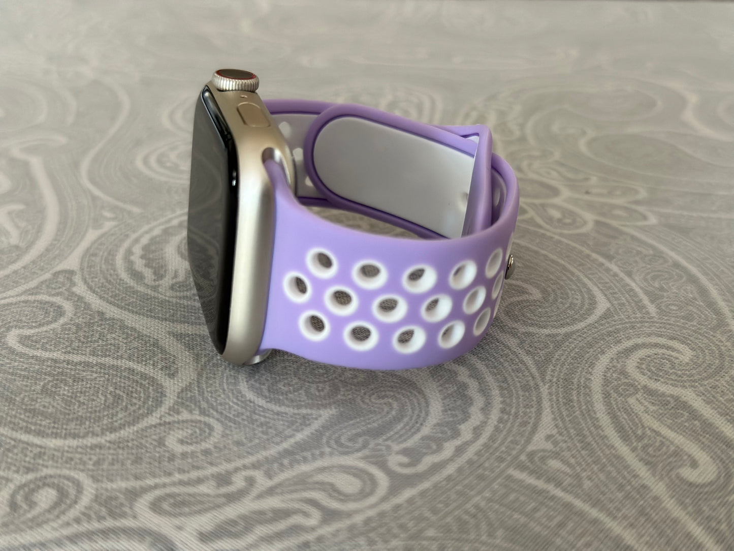 Light Purple/White Breathable Watch Band