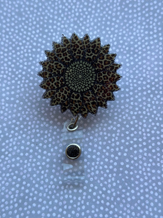 Leopard Flower Badge Reel