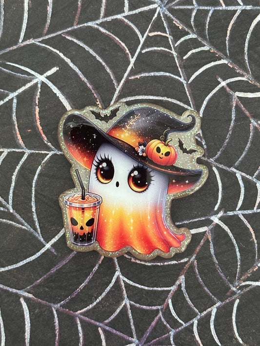 Halloween Ghost with Coffee