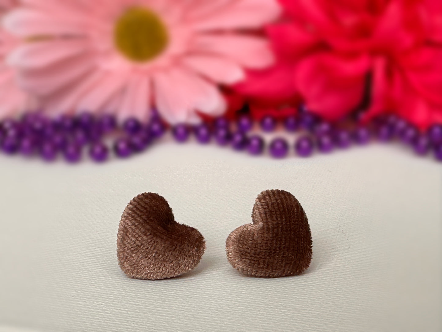 Luxe Velour Heart Studs