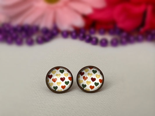 Heart Photo Glass Studs