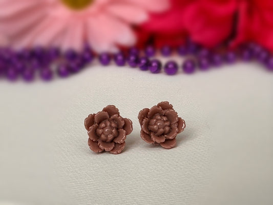 Dusty Mauve Flower Stud