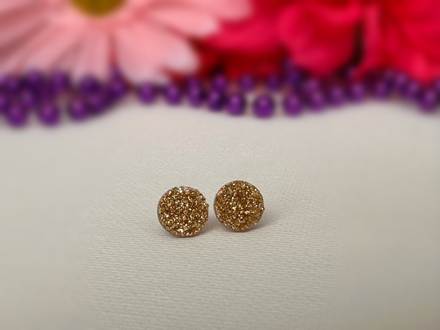 Gold Druzy Studs