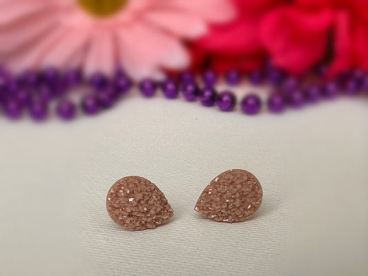 Latte Teardrop Studs