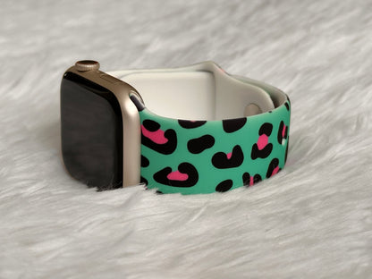 Green Leopard Watch Band