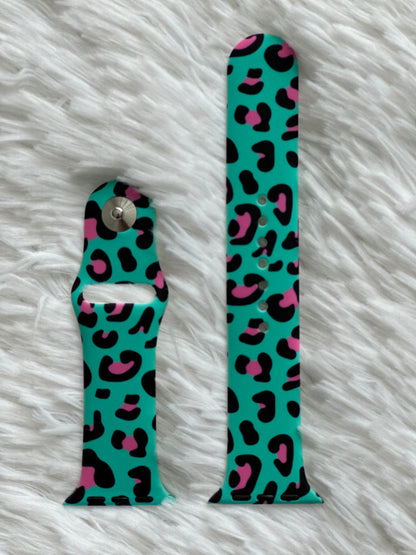 Green Leopard Watch Band