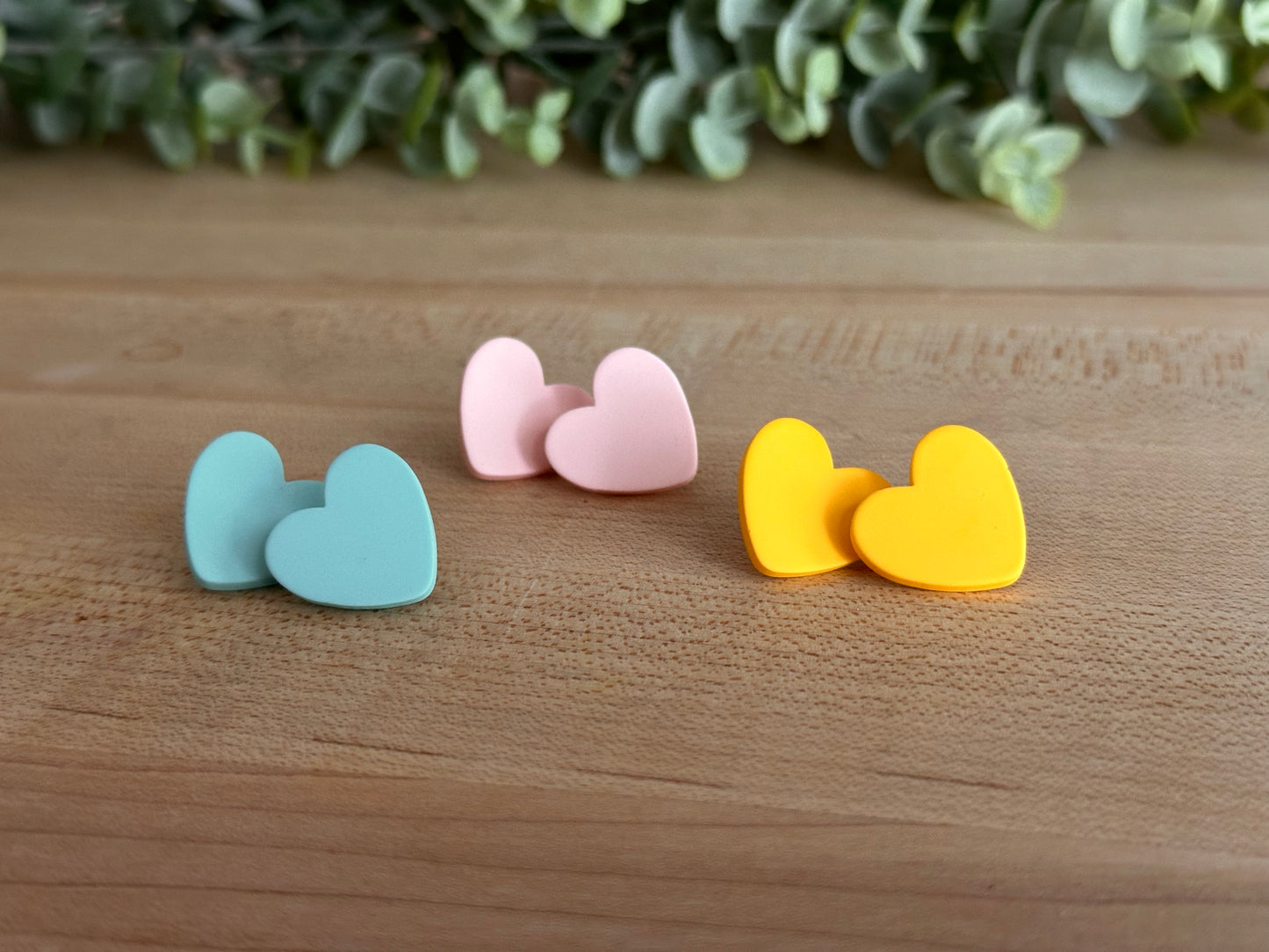 Pastel Acrylic Heart Studs