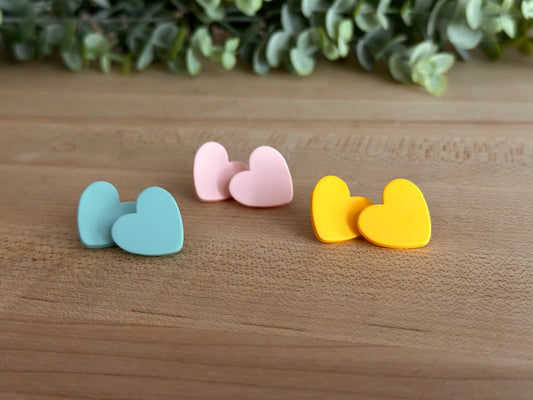 Pastel Acrylic Heart Studs