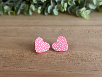 Colorful Acrylic Heart Studs