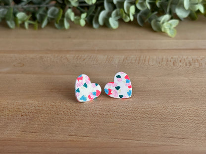 Colorful Acrylic Heart Studs