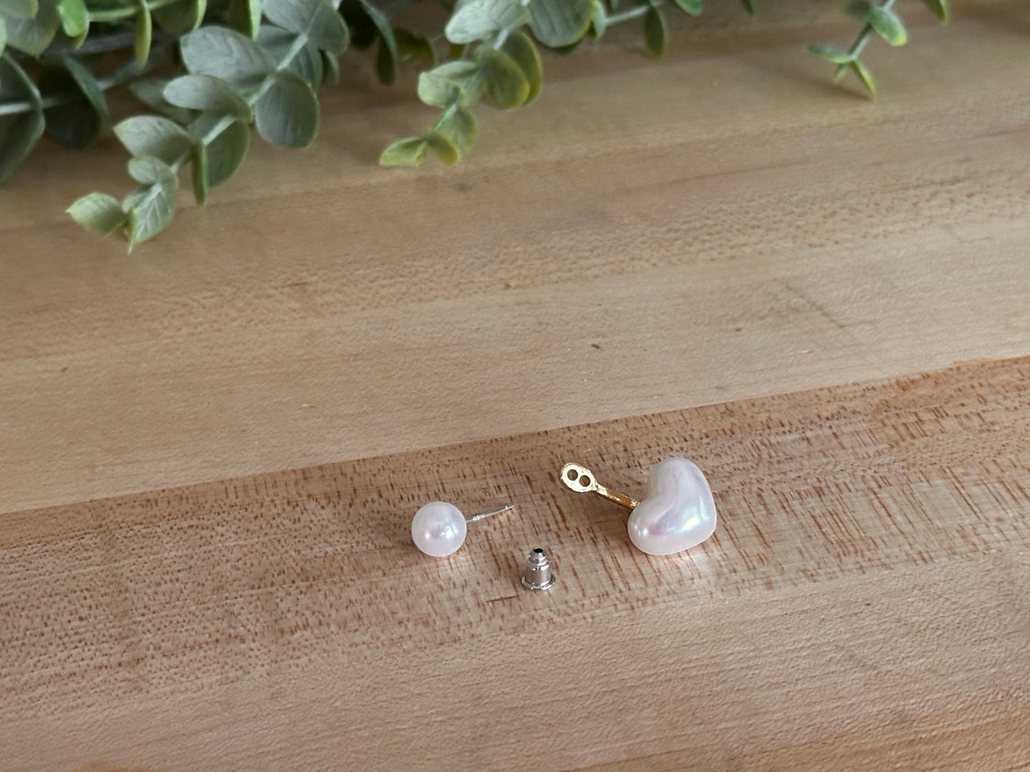 Heart Drop Pearl Earrings