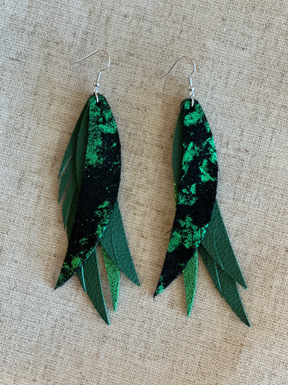 Fringe Feather Earrings